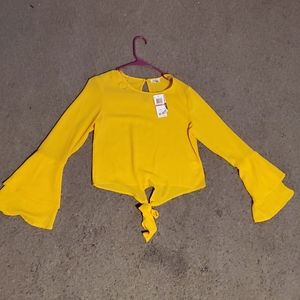 Yellow flounce blouse
